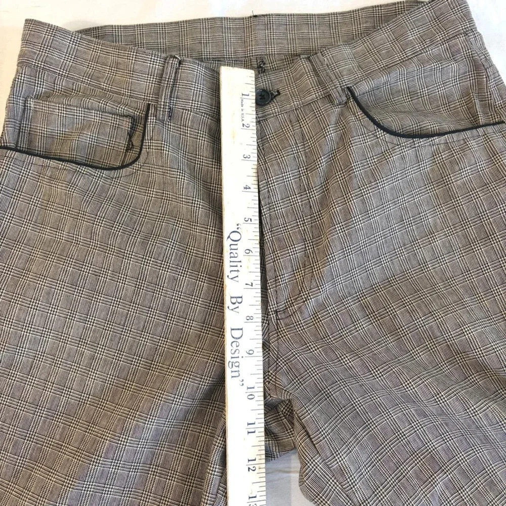 IQ Wear USA Mens‎ Glen Plaid Trousers Grey Black V2K Compatible Size 30